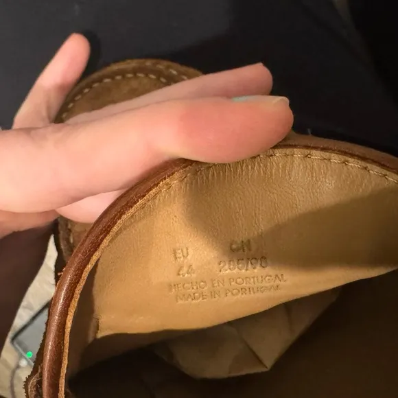 Massimo Dutti Brown textured Suede Slip-On Loafers moccasin driving shoe 44