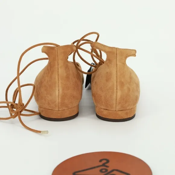 MASSIMO DUTTI Pointy Toe Flats with Ankle Tie