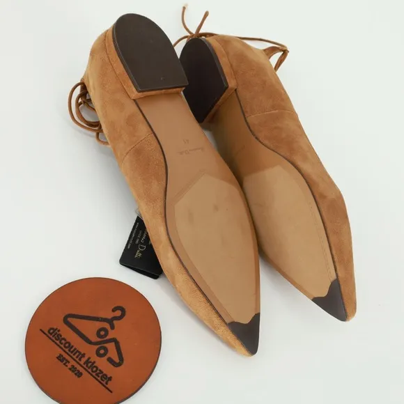 MASSIMO DUTTI Pointy Toe Flats with Ankle Tie