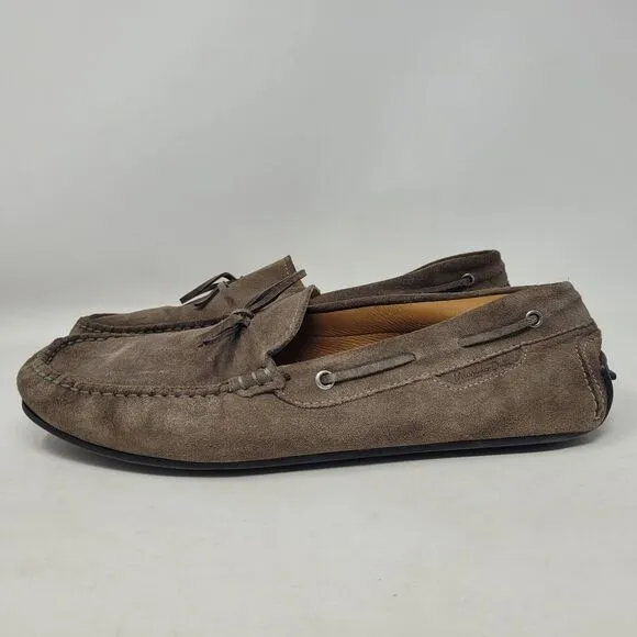 Massimo Dutti Shoes Mens EU42 US9 Brown Suede Driving Loafers Tie Slip On