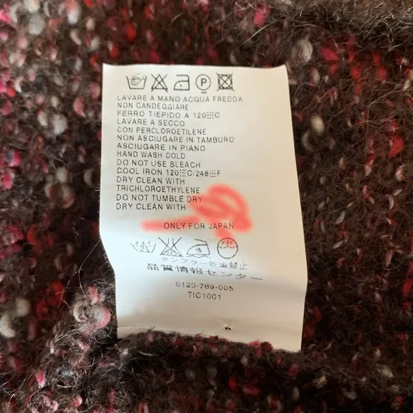 MaxMara Made in Italy Wool Mohair Blend Short Sleeve Mock Neck Sweater Size L