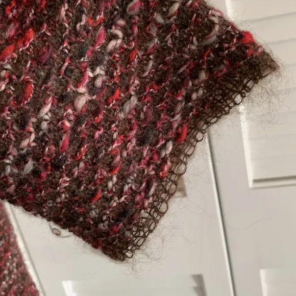 MaxMara Made in Italy Wool Mohair Blend Short Sleeve Mock Neck Sweater Size L