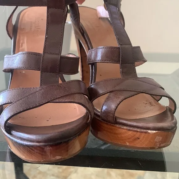 MaxMara Platform Wood Strap Sandals