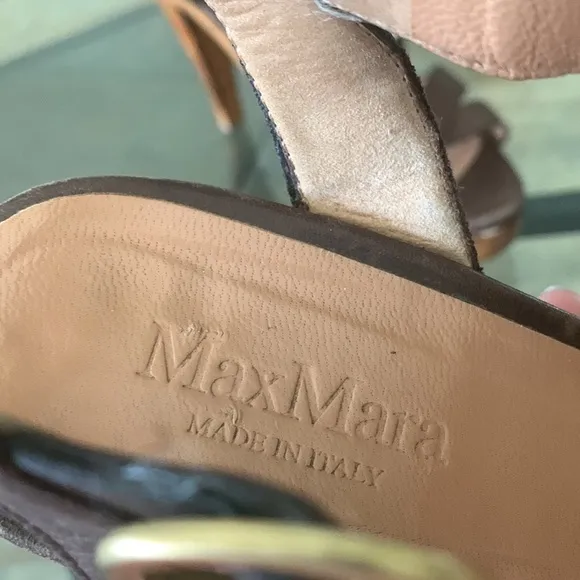 MaxMara Platform Wood Strap Sandals