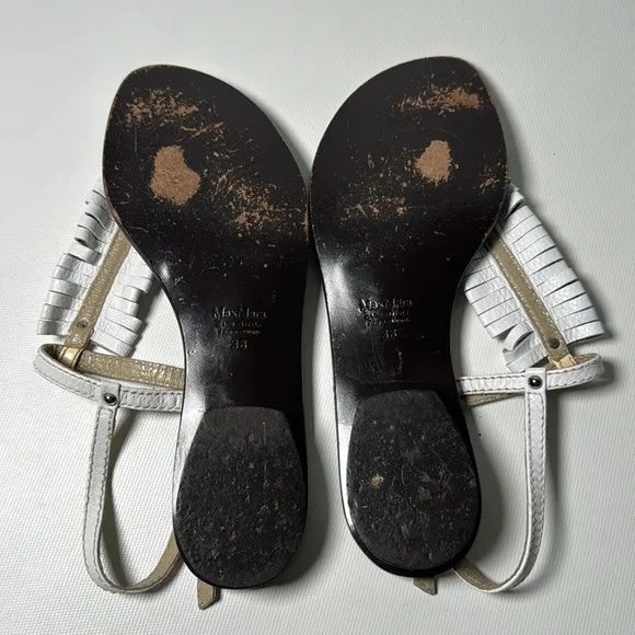 MaxMara T-Strap Leather Sandals - sz 38