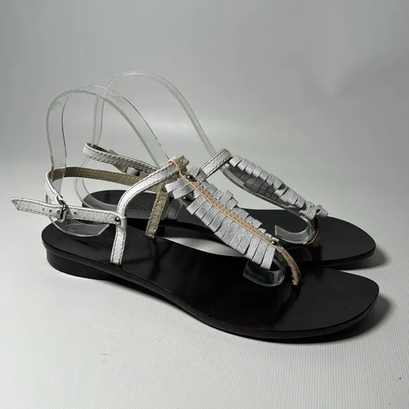 MaxMara T-Strap Leather Sandals - sz 38