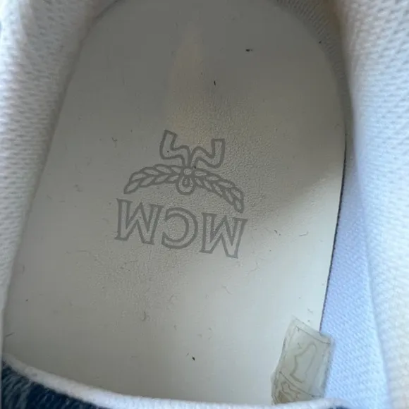 MCM platform denim &amp; leather sneakers