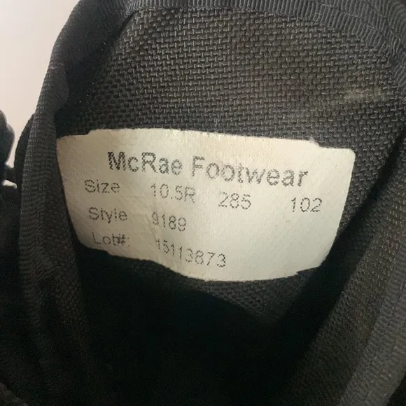McRae Combat Boots Black Panama Men’s Size 10.5