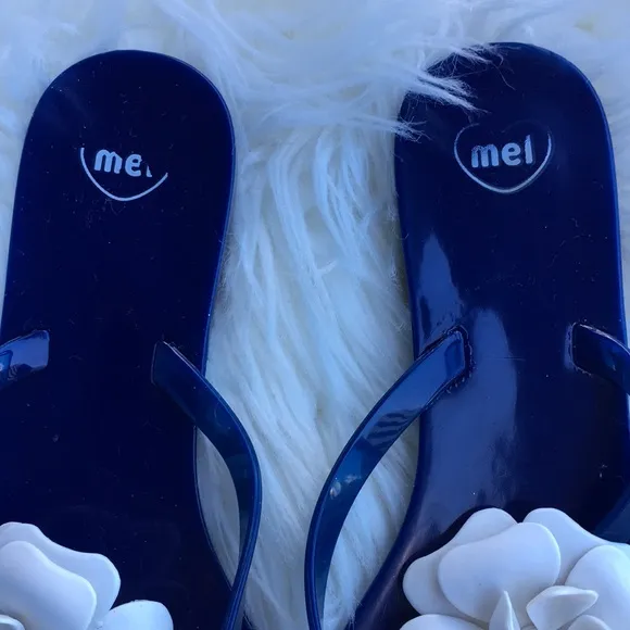 Mel by Melissa Royal Blue with White Flower Sandals