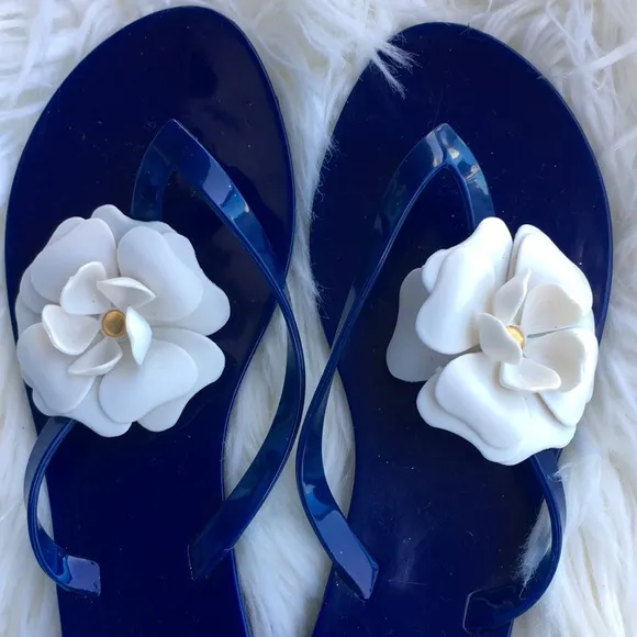 Mel by Melissa Royal Blue with White Flower Sandals