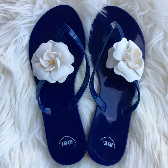 Mel by Melissa Royal Blue with White Flower Sandals