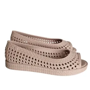 Melissa Camilla x Jason Wu Fruit Scent Woven Open Toe Pink Jelly Flats Women's 7