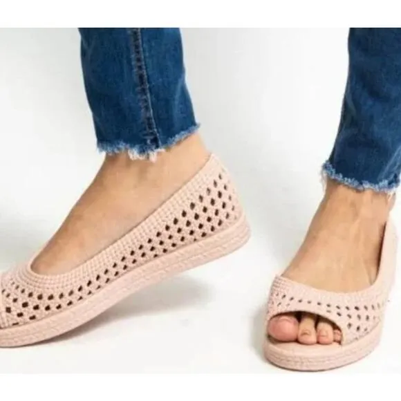 Melissa Camilla x Jason Wu Fruit Scent Woven Open Toe Pink Jelly Flats Women's 7