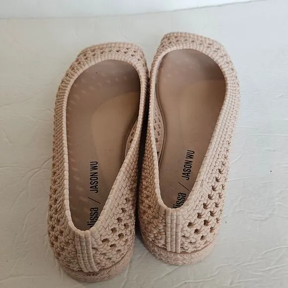 Melissa Camilla x Jason Wu Fruit Scent Woven Open Toe Pink Jelly Flats Women's 7