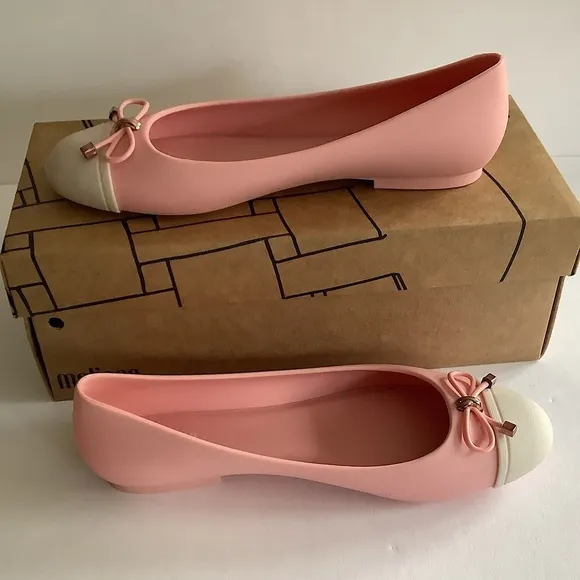 Melissa Doll V Ballet Flat Pink Beige Size 9 New In Box