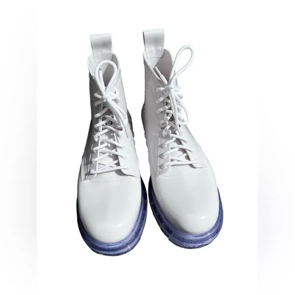 Melissa Women's White Coturno Transparent Lace-up Combat Boots Size 7