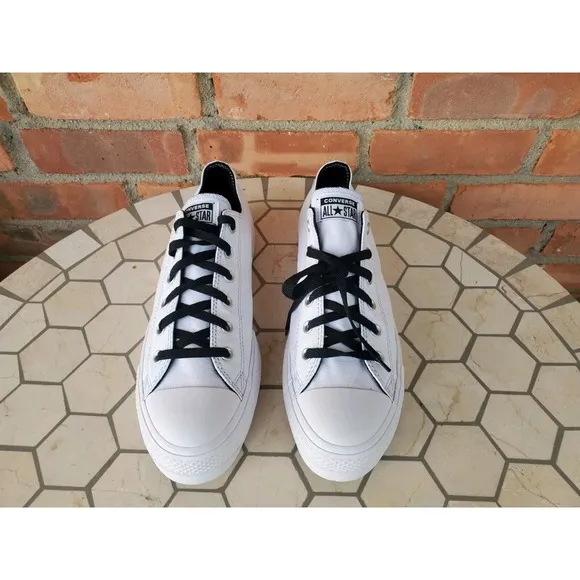 Men 10.5 Converse Chuck Taylor All Star 2in Lift Platform Black White Low Rare