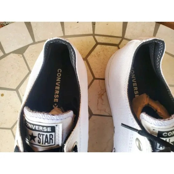 Men 10.5 Converse Chuck Taylor All Star 2in Lift Platform Black White Low Rare