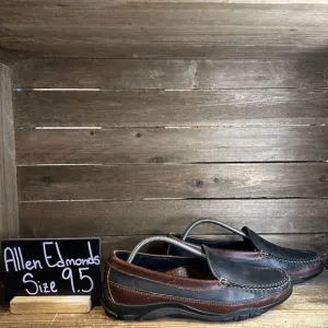 Mens Allen Edmonds Boulder Black Leather Casual Comfort Driving Loafers Size 9.5