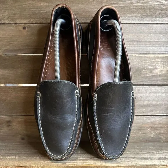 Mens Allen Edmonds Boulder Black Leather Casual Comfort Driving Loafers Size 9.5