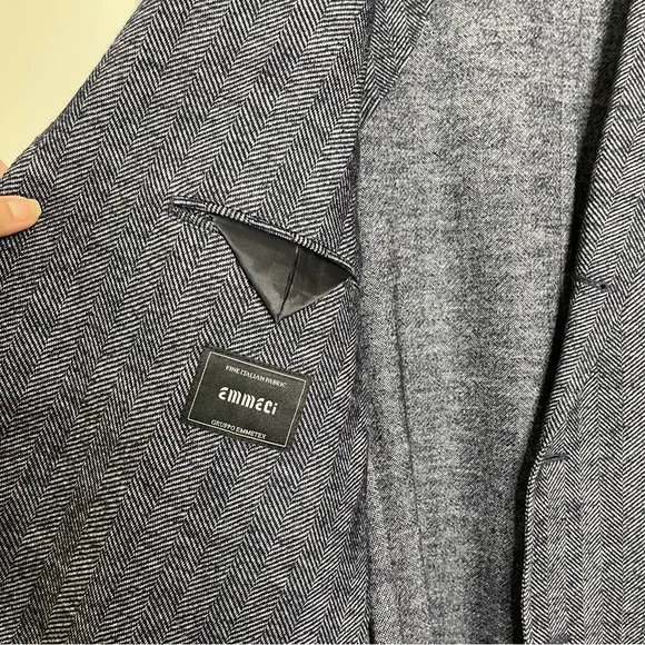Men’s ammeci Herringbone Tweed Jacket Sports Coat Italy preppy wedding