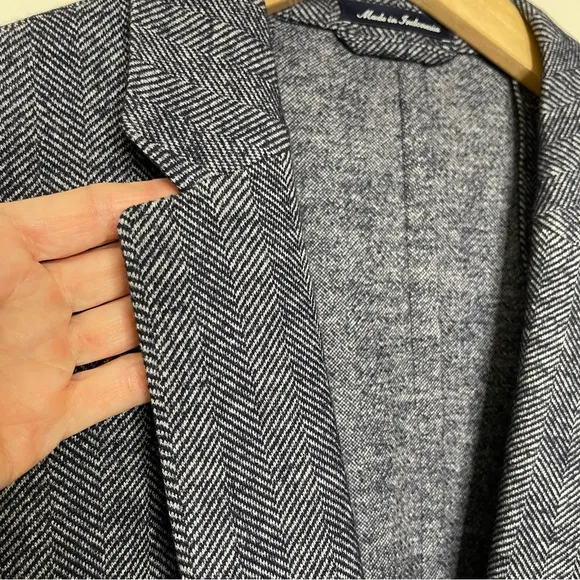 Men’s ammeci Herringbone Tweed Jacket Sports Coat Italy preppy wedding