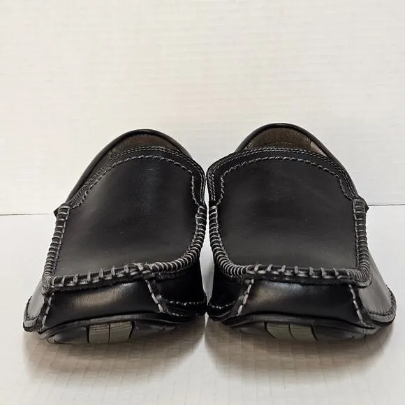 Men's Black Leather Steve Madden Novo Slip On‎ Driving Loafers Size 8