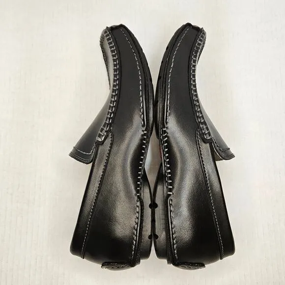 Men's Black Leather Steve Madden Novo Slip On‎ Driving Loafers Size 8