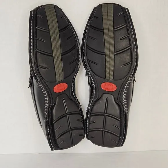 Men's Black Leather Steve Madden Novo Slip On‎ Driving Loafers Size 8