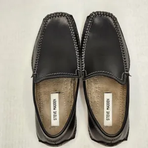 Men's Black Leather Steve Madden Novo Slip On‎ Driving Loafers Size 8