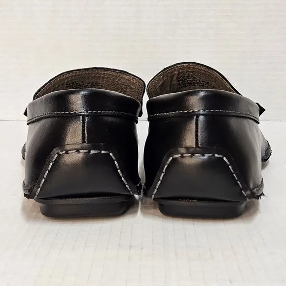 Men's Black Leather Steve Madden Novo Slip On‎ Driving Loafers Size 8