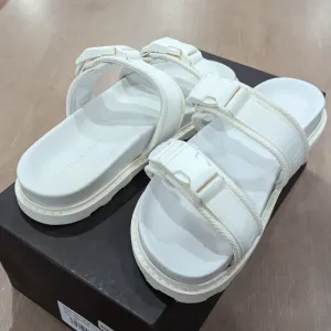 Mens Bottega Veneta Dual Strap Sandals Optic White