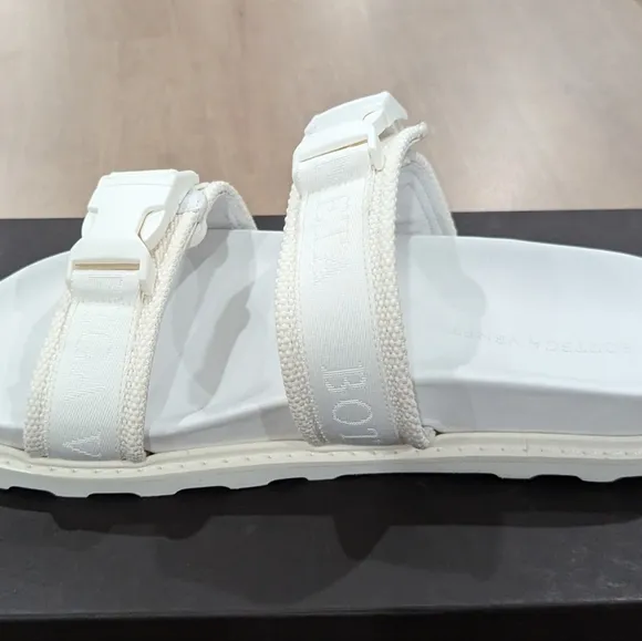 Mens Bottega Veneta Dual Strap Sandals Optic White