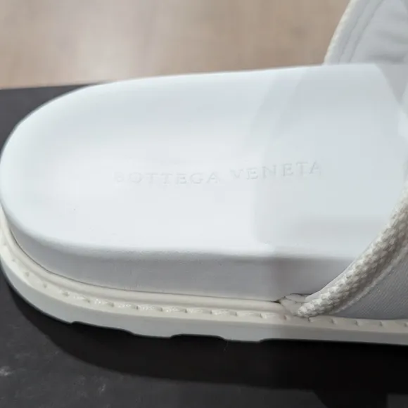 Mens Bottega Veneta Dual Strap Sandals Optic White