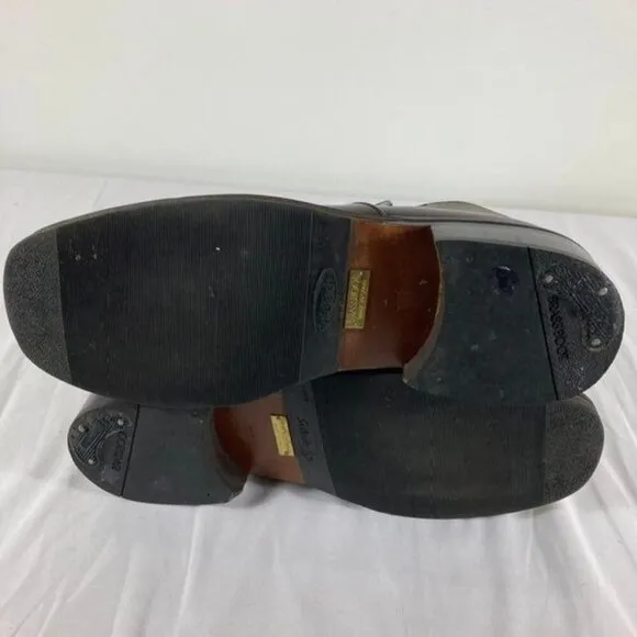 Mens Brass Boots Ankle Chelsea Square Toe Leather Brown 10.5