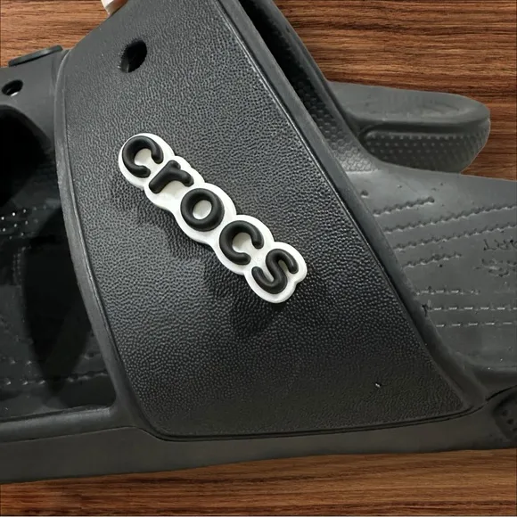 Men’s CROCS Classic Slides / Sandals Black with Removable Jibbitz, SZ 12.