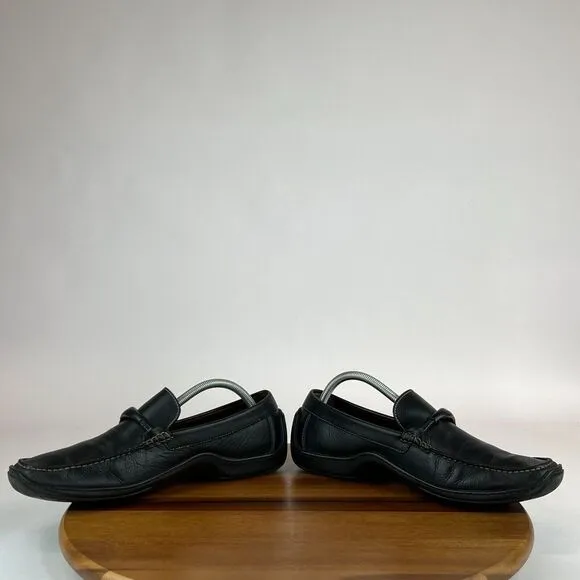 Mens Donald Pliner Black Leather Horsebit Driving Shoes Loafers Size 10.5‎ M GUC