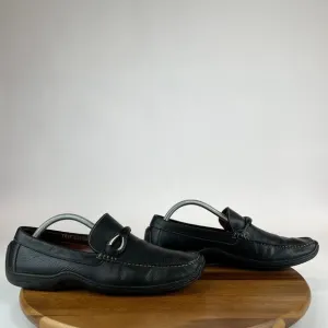 Mens Donald Pliner Black Leather Horsebit Driving Shoes Loafers Size 10.5‎ M GUC