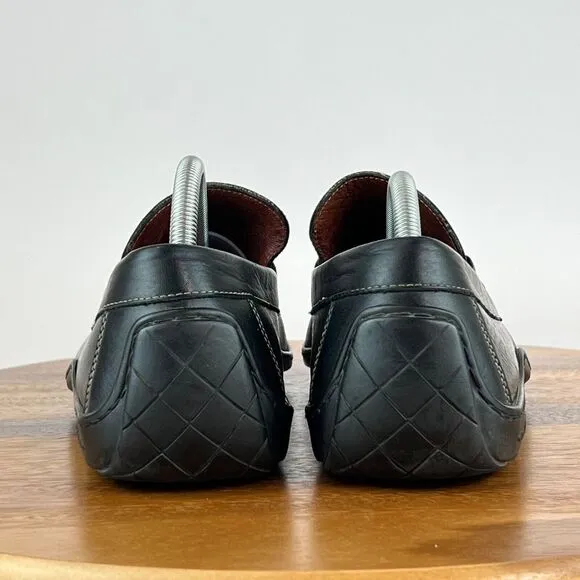 Mens Donald Pliner Black Leather Horsebit Driving Shoes Loafers Size 10.5‎ M GUC
