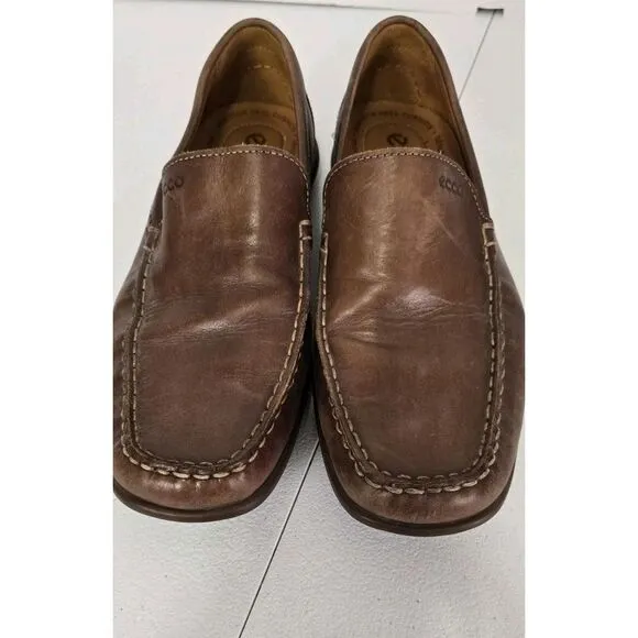 Mens Ecco Classic Driving Shoe Loafer EU 41 US  8.5 Brown Leather Comfort
