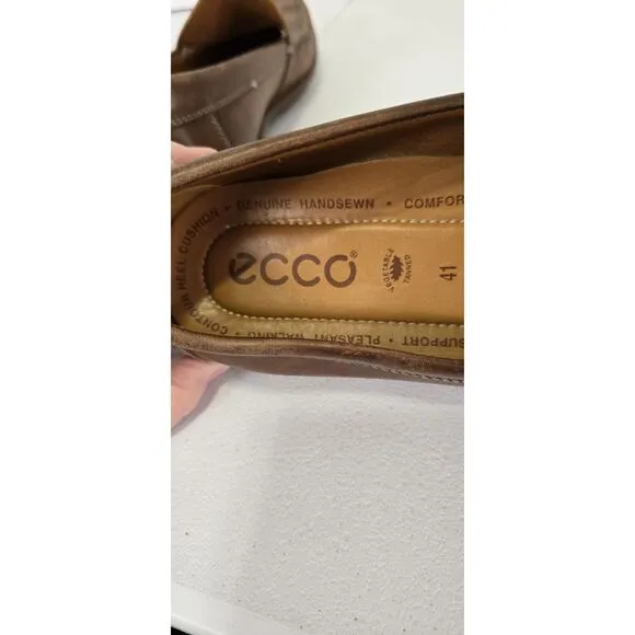 Mens Ecco Classic Driving Shoe Loafer EU 41 US  8.5 Brown Leather Comfort