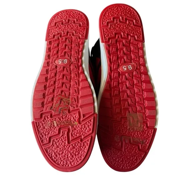 Men’s Ecko Unltd. Black &amp; Red Low-Top Streetwear Laced Leather‎ Sneakers