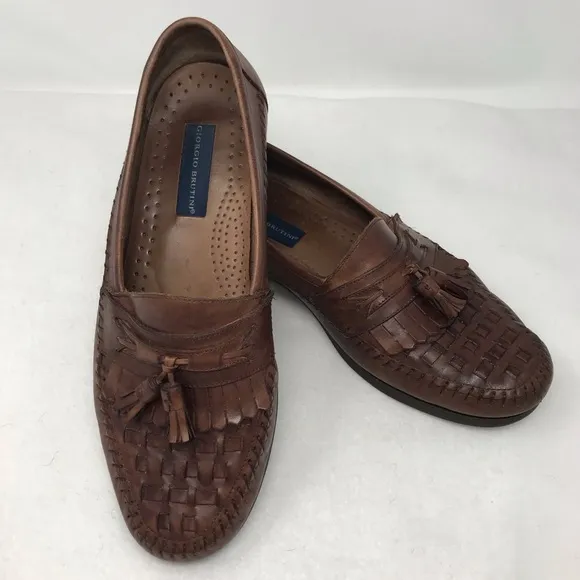 Men’s Georgio Brutini Tassel Leather Slip On Loafers 12D