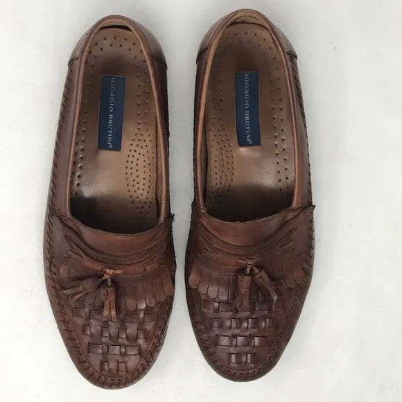 Men’s Georgio Brutini Tassel Leather Slip On Loafers 12D