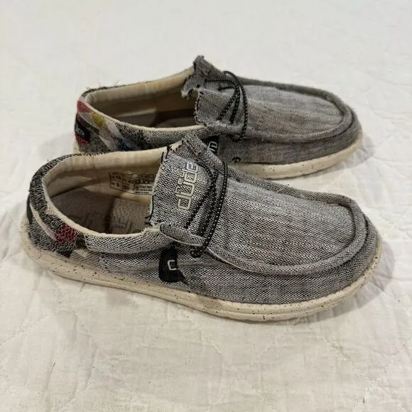 Mens Hey Dude Wally Funk Etno Gray Woven Slip On Casual Loafers Shoes Size 10 D