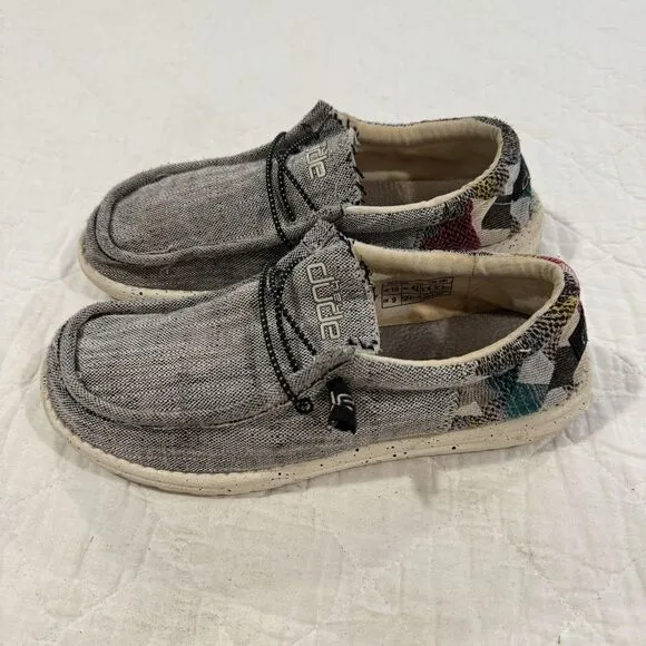 Mens Hey Dude Wally Funk Etno Gray Woven Slip On Casual Loafers Shoes Size 10 D