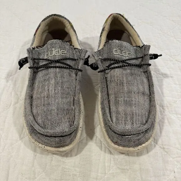 Mens Hey Dude Wally Funk Etno Gray Woven Slip On Casual Loafers Shoes Size 10 D