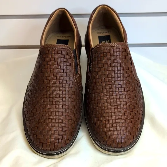 Men’s J&amp;M McGuffey woven slip-on Loafers Sheepskin 9W NWOB