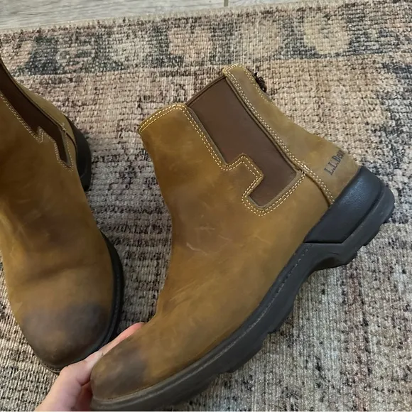 Mens L. L. Bean Brown Chelsea Boots sz 9