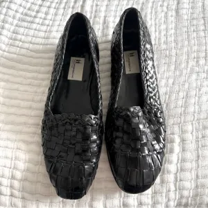 Men’s Moreschi Leather Black Woven Flat Loafers - Made in Italy, Designer! 10.5